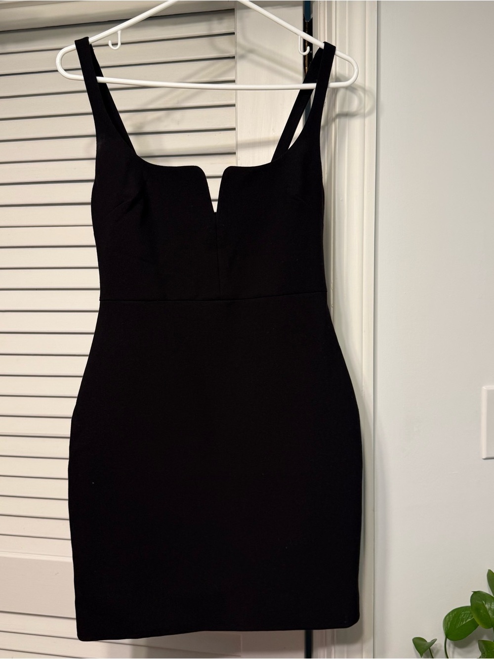Likely Black V-Notch Mini Bodycon Dress